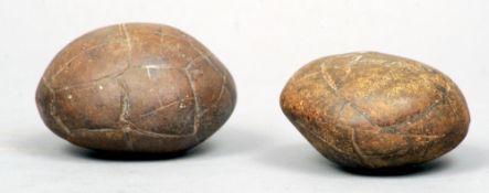 Two natural stone "kidney" stones
Each of typical form.  The largest 9 cms wide.  (2)   CONDITION