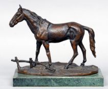 PAUL EDOUARD DE LA BRIERRE (DELABRIERRE) (1829-1912) French
Stallion
Bronze on marble plinth base