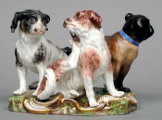 A late 19th century Meissen porcelain group, after an original by J.J. Kandler
Modelled as a