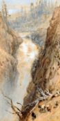 MYLES CHARLES BIRKET FOSTER (1825-1899) British
Waterfall in the Alps
Watercolour
Signed with