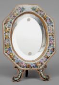 A 19th century Italian micro-mosaic dressing table mirror
The bevelled oval plate within a