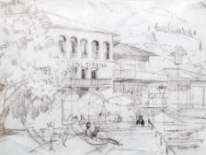 *AR FRANK SCARLETT (1900-1978) Irish
Malcesine
Pencil and crayon
Titled and dated 19.9.62;