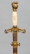 A 19th century ivory handled Masonic sword
The crown finial mounted handle engraved with initials