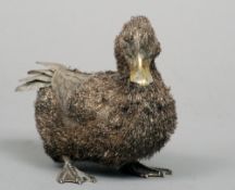 A Continental silver duckling, marked 925
Naturalistically modelled.  10 cms high.   CONDITION