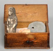 A small collection of antiquity fragments
Including: an Egyptian shabti, housed in a 19th century