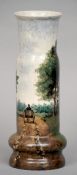 A late 19th century Dutch glazed pottery vase by Brantjes Purmerend
Painted with a figure on a horse