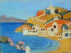 *AR FRANK SCARLETT (1900-1978) Irish
Mediterranean Coastal Village
Pastels
Signed
50 x 38 cms,