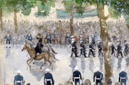 *AR FRANK SCARLETT (1900-1978) Irish
Military Parade
Watercolour
34.5 x 23.5 cms, framed and glazed