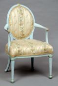 An 18th century painted open armchair, in the manner of Thomas Chippendale
The shell crested
