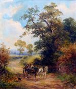 NORWICH SCHOOL (19th century)
Figures With a Horse and Cart on a Rural Lane
Oil on canvas
