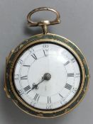 An 18th century pair cased pocket watch
With a white enamelled dial with Roman and Arabic