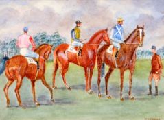 W.H. GEDGE (19th/20th century) British
Horse Racing Scenes
Signed
10 x 7 cms, framed and glazed, (