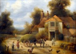 CHARLES VICKERS (19th century) British
Hay Cart in Rural Landscape
Oil on canvas
Signed
29 x 21 cms,