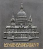 A Wedgwood limited edition St. Paul's Cathedral plaque
In black basalt, number 100/250, framed.