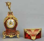 A 19th century ormolu mounted boulle bracket clock and bracket
The brass inlaid and ormolu mounted