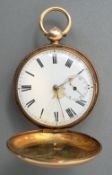 A 19th century 18 ct gold hunter pocket watch by Masters of Dublin
The front engraved with a