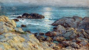 HARRY VAN DER WEYDEN (1868-1952) American
Moonlit Coastal Scene
Oil on canvas laid on board
Signed