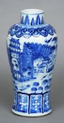 A 19th century Chinese baluster vase
The waisted cylindrical body decorated with scenes of the