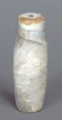 A Tibetan Tzee bead
Of typical form, centrally drilled.  15 cms high.   CONDITION REPORTS: