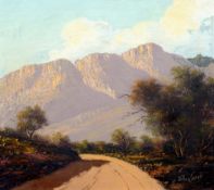 JOHAN GREEFF (20th century) South African
South African Landscape
Oil on canvas
Signed
44.5 x 39.5