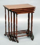 An Edwardian mahogany quartetto nest of tables
Each of rectangular form with crossbanded edges,