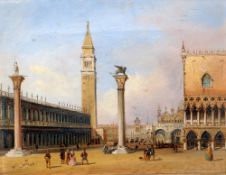 CARLO GRUBACS (1802-1878) Italian
Piazza San Marco from the Riva Degli Schiavoni; and Riva Degli