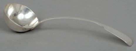 A George IV silver Fiddle pattern ladle, hallmarked London 1829, maker's mark of Richard Britton