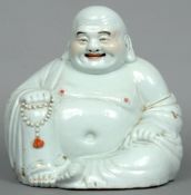 A 19th century Chinese blanc de chine model of Buddha
Typically modelled with painted features.