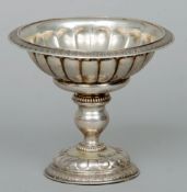 A 19th century unmarked silver tazza (possibly Russian)
The anthemion cast rim above the gadrooned