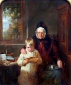 T.W. (19th century) British
Young Boy and His Governess
Oil on panel
Signed with initials and