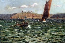WILLIAM SCOTT HODGSON (1864-1925) British
Shipping Off Whitby
Oil on canvas
Signed
90.5 x 60.5