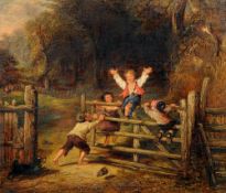 WILLIAM COLLINS (1788-1842) British
Children at Play in a Woodland Path
Oil on canvas
Signed
34 x 29