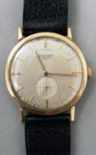 A 9 ct gold cased Longines gentleman's wristwatch
The circular dial with batons and seconds