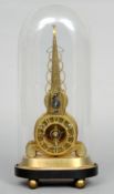 JOHN PACE, Bury St. Edmunds, a 19th century brass skeleton clock
The upright movement above a