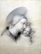 RAFFAELLO DUONAJUTI (19th century) Italian
Virgin Mary and the Infant Jesus
Silver point highlighted