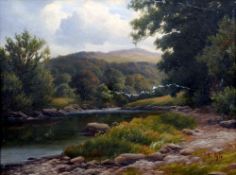 C.F. OGLE (20th century) British
River Landscape
Oil on canvas
Signed
41.5 x 31.5 cms, framed