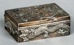 A late 19th/early 20th century Chinese silver box
With allover embossed dragon decoration, the