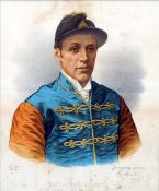 The Late Fred Archer in the Colours of HRH The Prince of Wales Coloured lithograph Issued with the