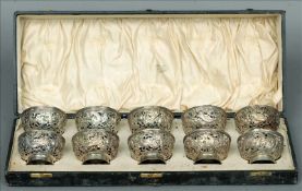 A set of ten late 19th century Chinese bowls, maker’s mark of LH Each of pierced form, decorated