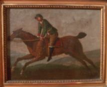 ENGLISH SCHOOL (19th century)Chestnut Horse with Jockey UpOil on board20.5 x 15.5 cms,