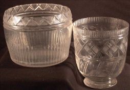 Two early 19th century cut glass tea caddy mixing bowls The tallest 11.5 cms high. (2) Generally