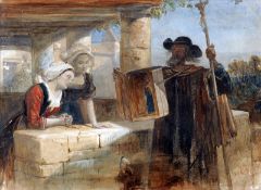 WILLIAM GALE (1823-1909) British Exposing the Icon Watercolour Signed with monogram and dated 1863