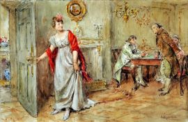 GEORGE GOODWIN KILBURNE (1839-1924) British Figures in an Interior Watercolour Signed 30.5 x 20.5