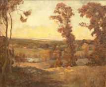 J. GILBERT DONLEY (19th/20th century) British Landscape Overlooking the River Stour Oil on canvas