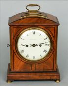 A late George III mahogany cased bracket clock by Henry Borrell, London The signed white painted