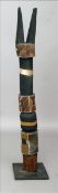 ALBERTUS TIPILOURA (20th century) Aboriginal Pukumani Pole, Tiwi People Carved ironwood painted with