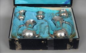 A Japanese five piece silver tea set, each marked 950 Sterling with maker’s mark of K. Uyeda