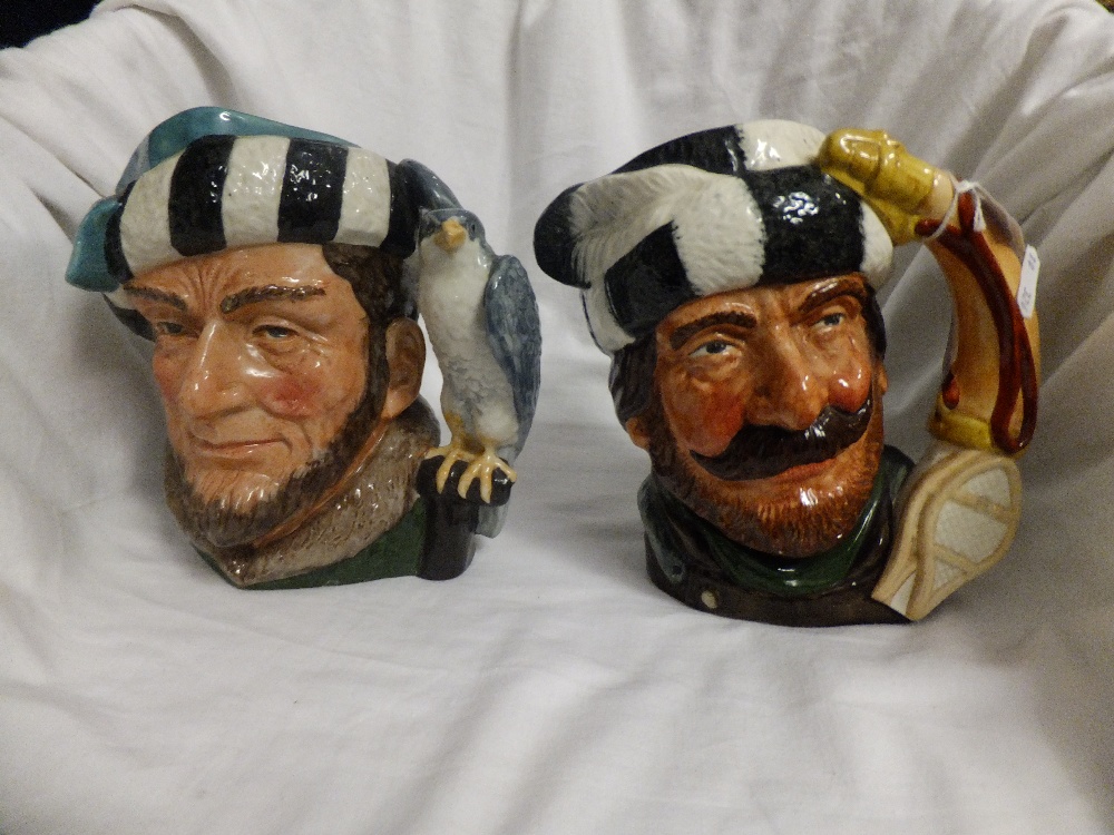 Two Royal Doulton Toby jugs the "Falconer" D6533 and the "Trapper" D6609