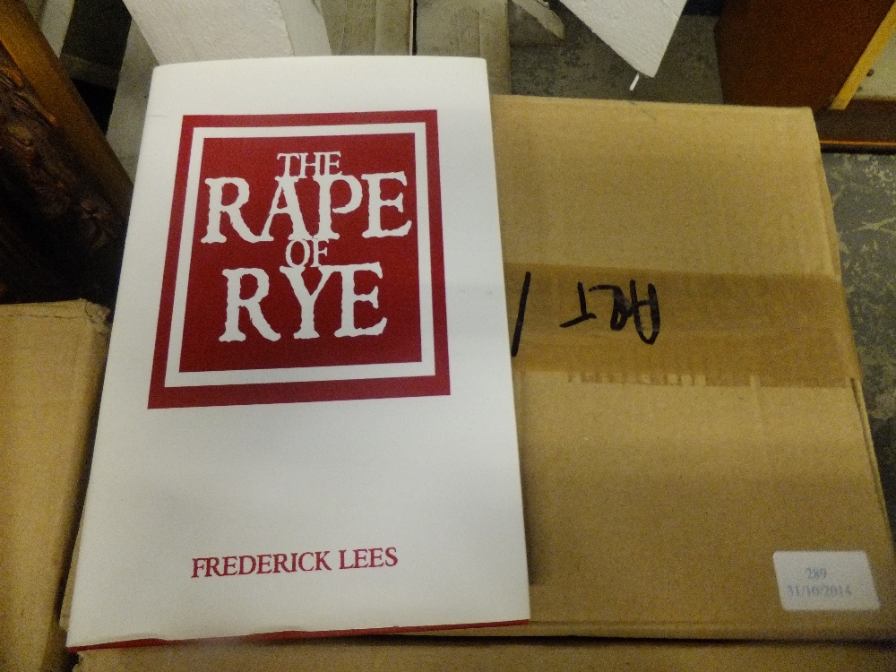 A box of twelve new 'The Rape of Rye' books by Frederick Lees