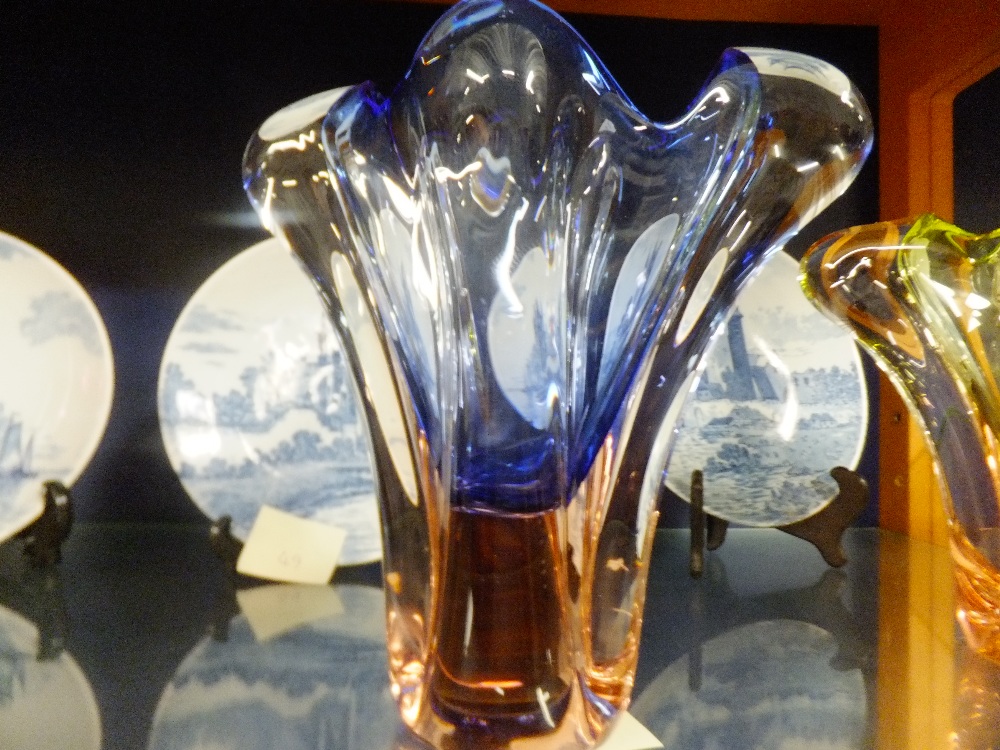 A Murano art glass molar vase